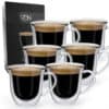 Dubbelwandige glazen espresso met oor – 70 ML – Set van 6