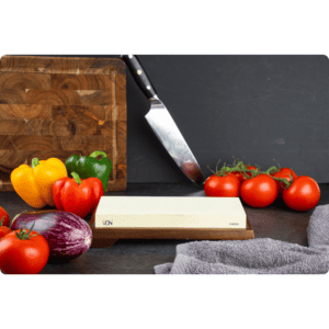 XL Wetsteen set 1000 6000 met E-Book - Slijpsteen Messen - Acaciahouder Anti-Slip - Groot Oppervlak Slijpen - 23x10x2.5 CM - Messenslijper - VDN
